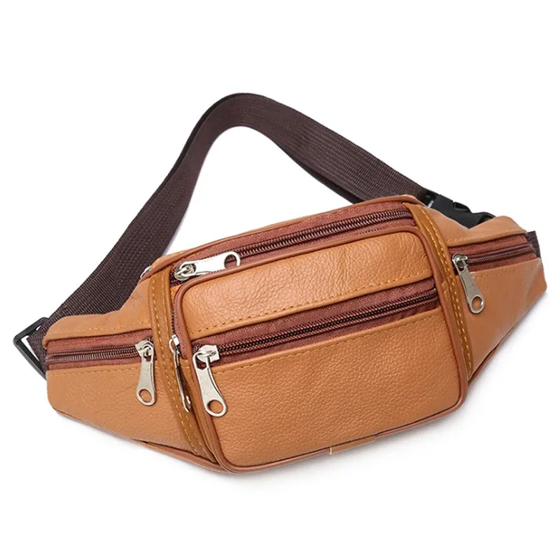 sac de taille en cuir pu pour hommes, sac de ceinture, sac banane en cuir artificiel, petits sacs à bandoulière de luxe à la mode pour hommes