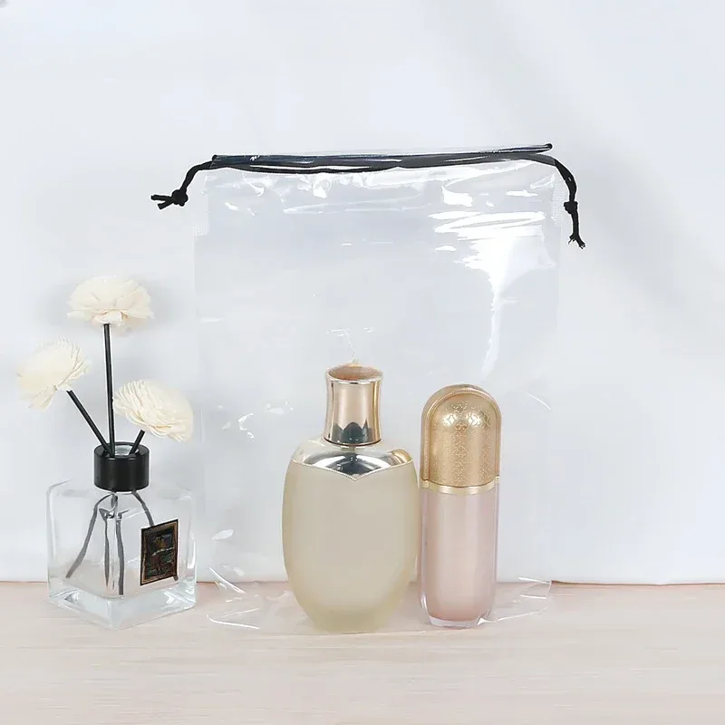 sac à cordon transparent étanche, 1 pièce, sac d'emballage pour chaussettes cosmétiques, sous-vêtements et vêtements, sac de rangement en plastique de poche pour voyage