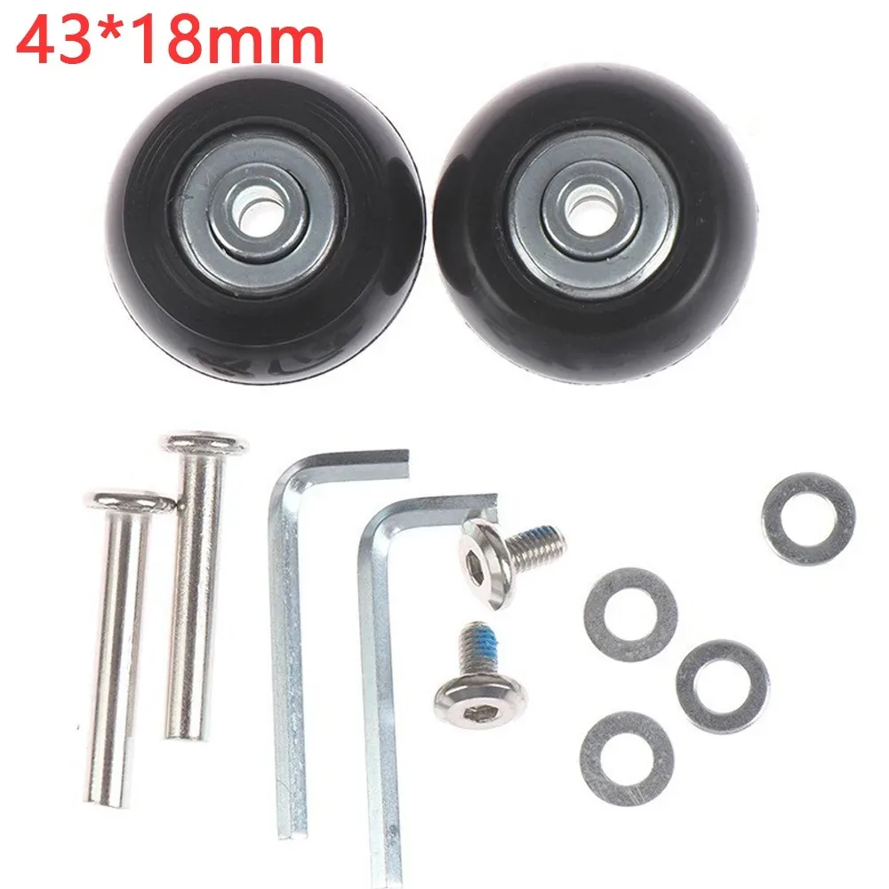 kit de réparation d'essieux silencieux durables avec vis, roues de bagage de voyage, pièces de valise, essieux de 40mm, 43mm, 54mm, 60mm, 64mm, 70mm