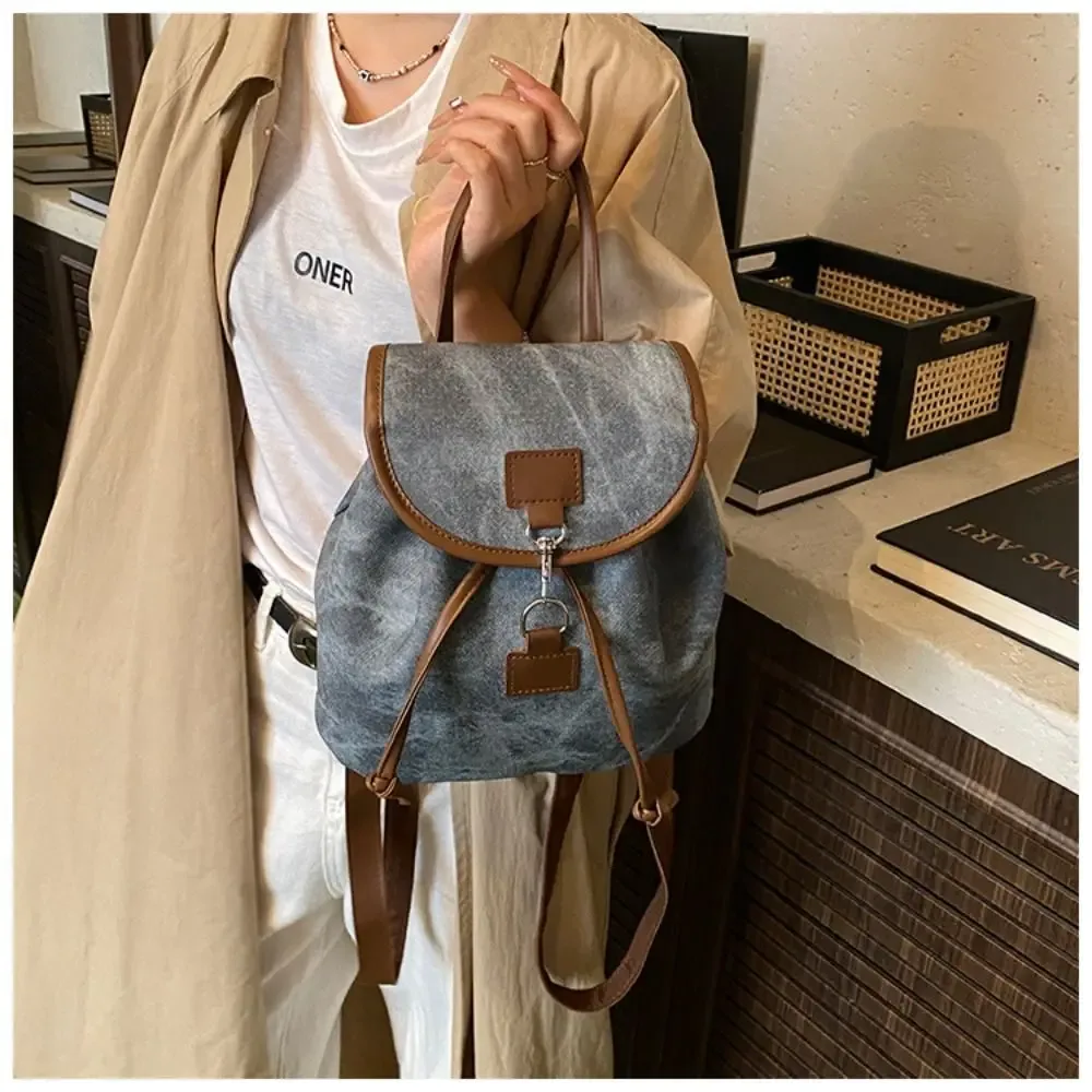 sac à dos décontracté en cuir pu pour femme, design souple et polyvalent, sac à dos rétro américain en cuir pu pour femme