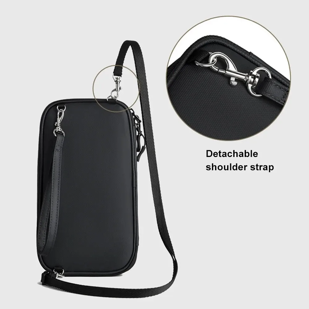 couverture de passeport de voyage, portefeuille avec blocage rfid, porte-passeport familial, étanche, une épaule, sac à bandoulière