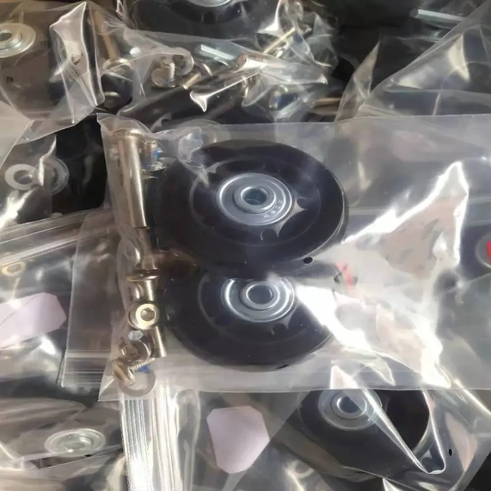 roue rechange caoutchouc noire motif segments cercle six tailles diamètre format voyage remplacement roues valises