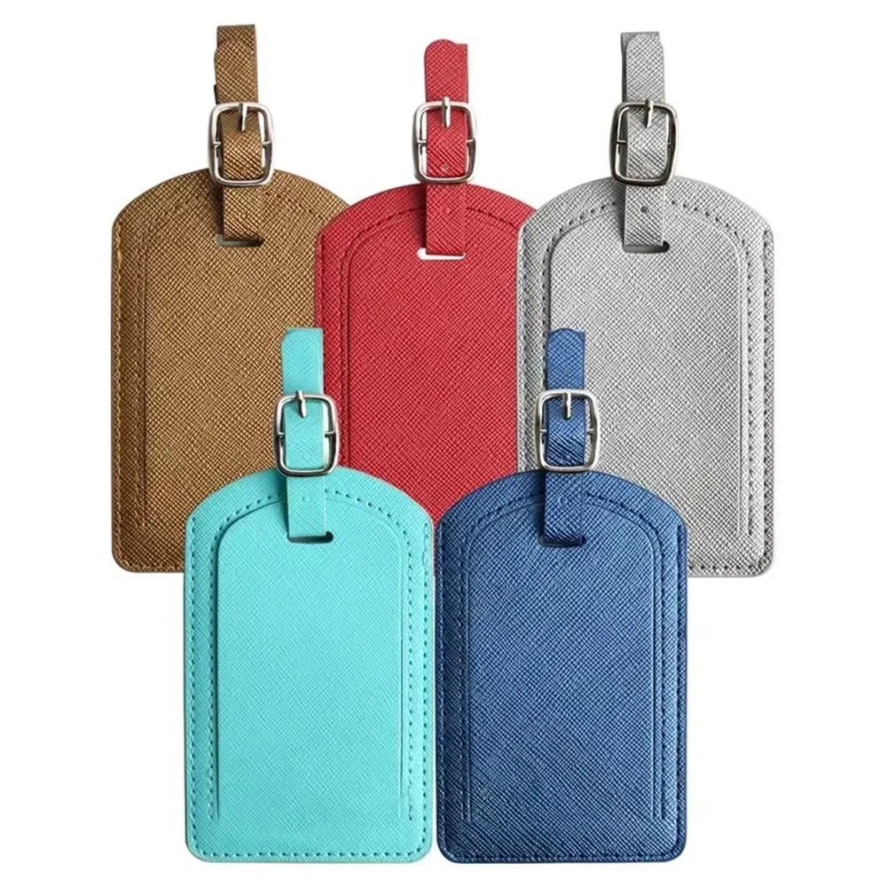 lettres personnalisées saffiao étiquette de bagage en cuir pu vente en gros personnaliser initial accessoires de voyage femmes hommes valise étiquette de carte de nom