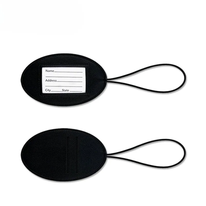 étiquette de bagage en cuir pu, mini, mignonne, pour nom, identification, carte d'embarquement, accessoires de voyage
