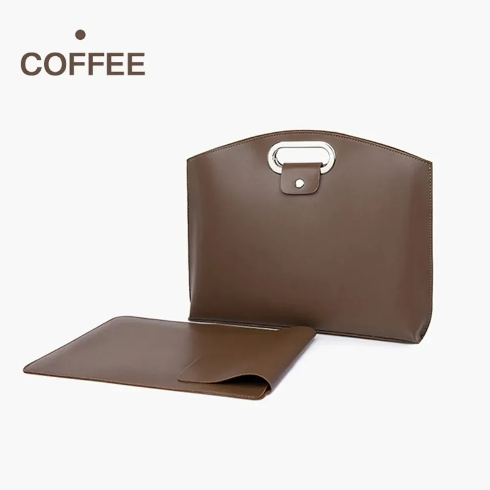 sac fourre-tout décontracté en pu pour documents de bureau, grande capacité, sacoche pour ordinateur portable, sac de classement, sac à main, couleur unie, pour filles