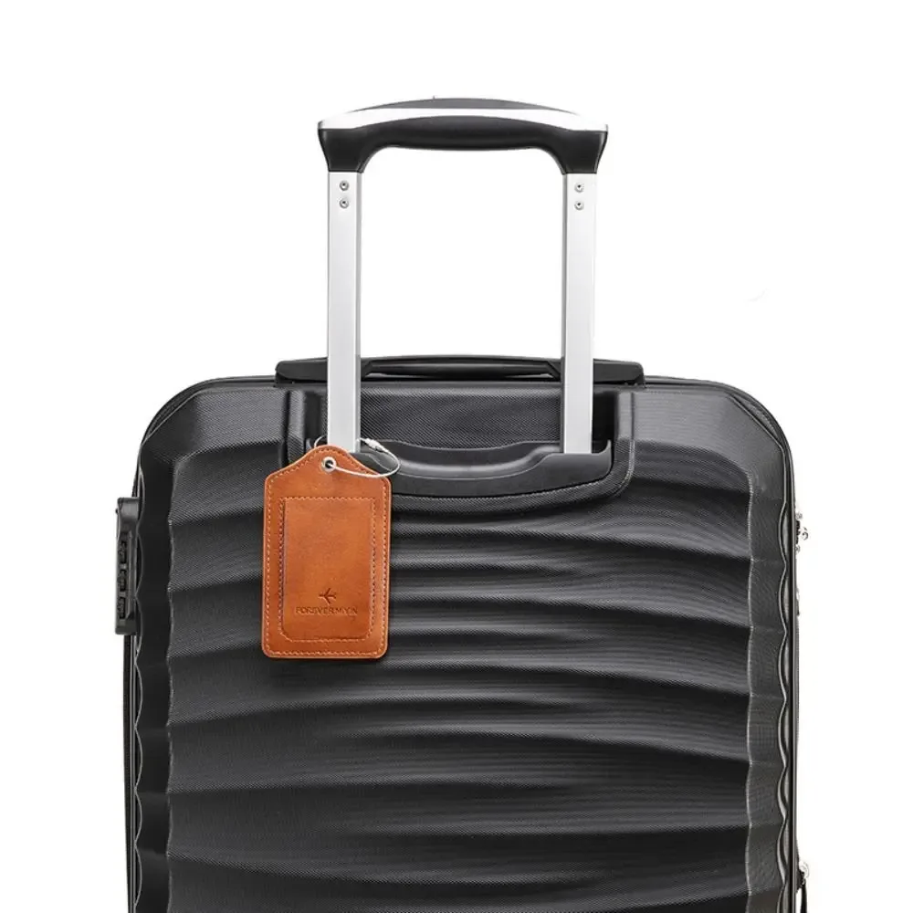 étiquettes de bagage en cuir avec boucle de câble métallique anti-perte, couverture de protection de la vie privée, étiquette de bagage polyvalente, passe d'embarquement étanche