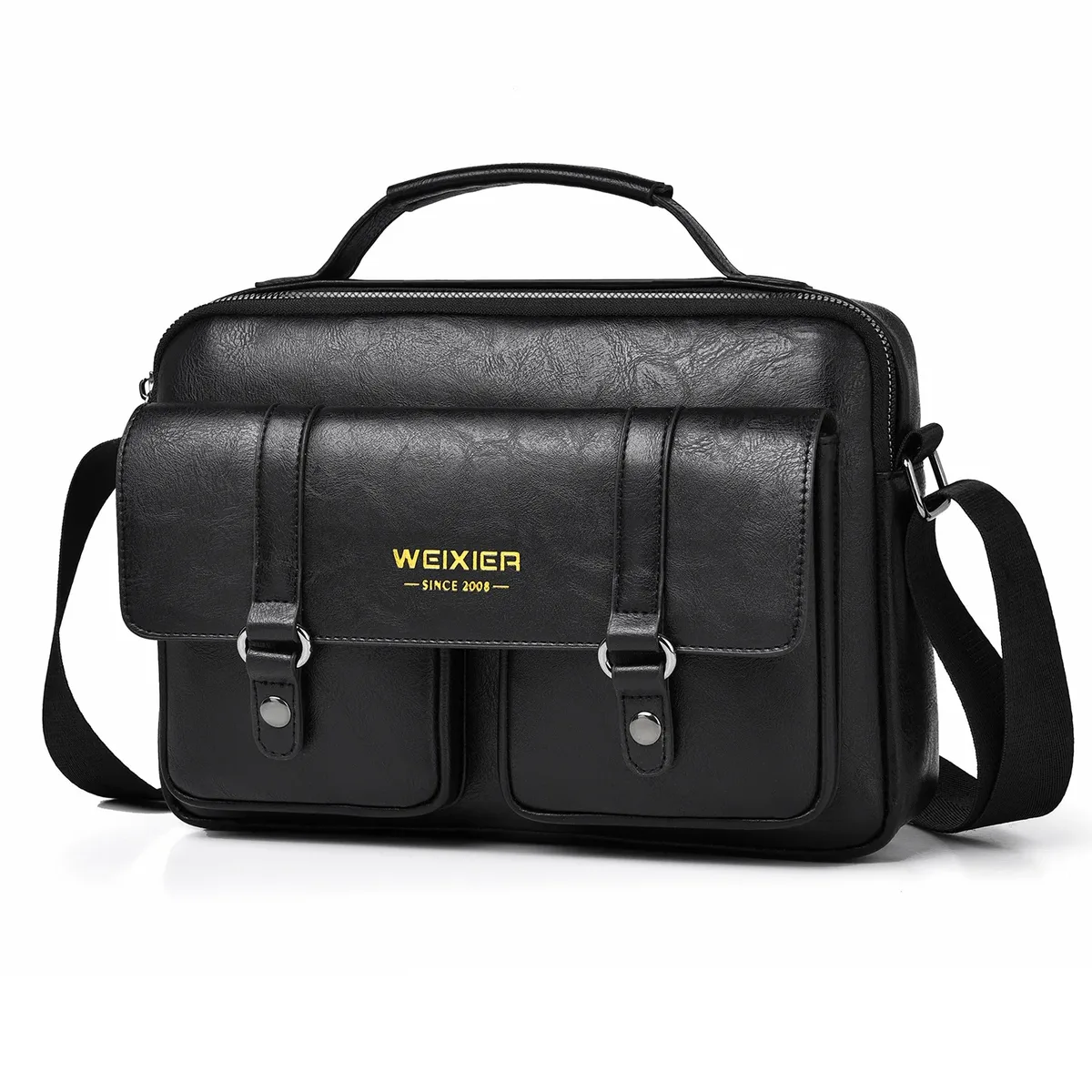 nouveau sac bandoulière pour homme en pu, imperméable, pour ordinateur portable, idéal pour les trajets professionnels, léger