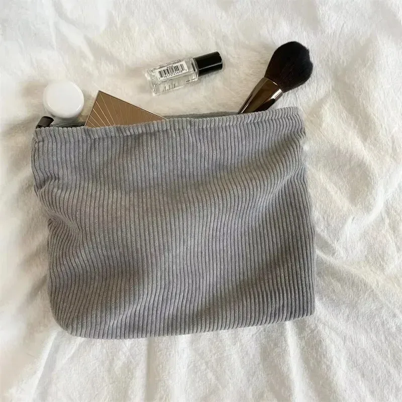 sac à cosmétiques de voyage en velours côtelé, sac de rangement de maquillage portable, sacs à main pour femmes, grande capacité, fermeture éclair, organisateur de maquillage, pochette de rangement