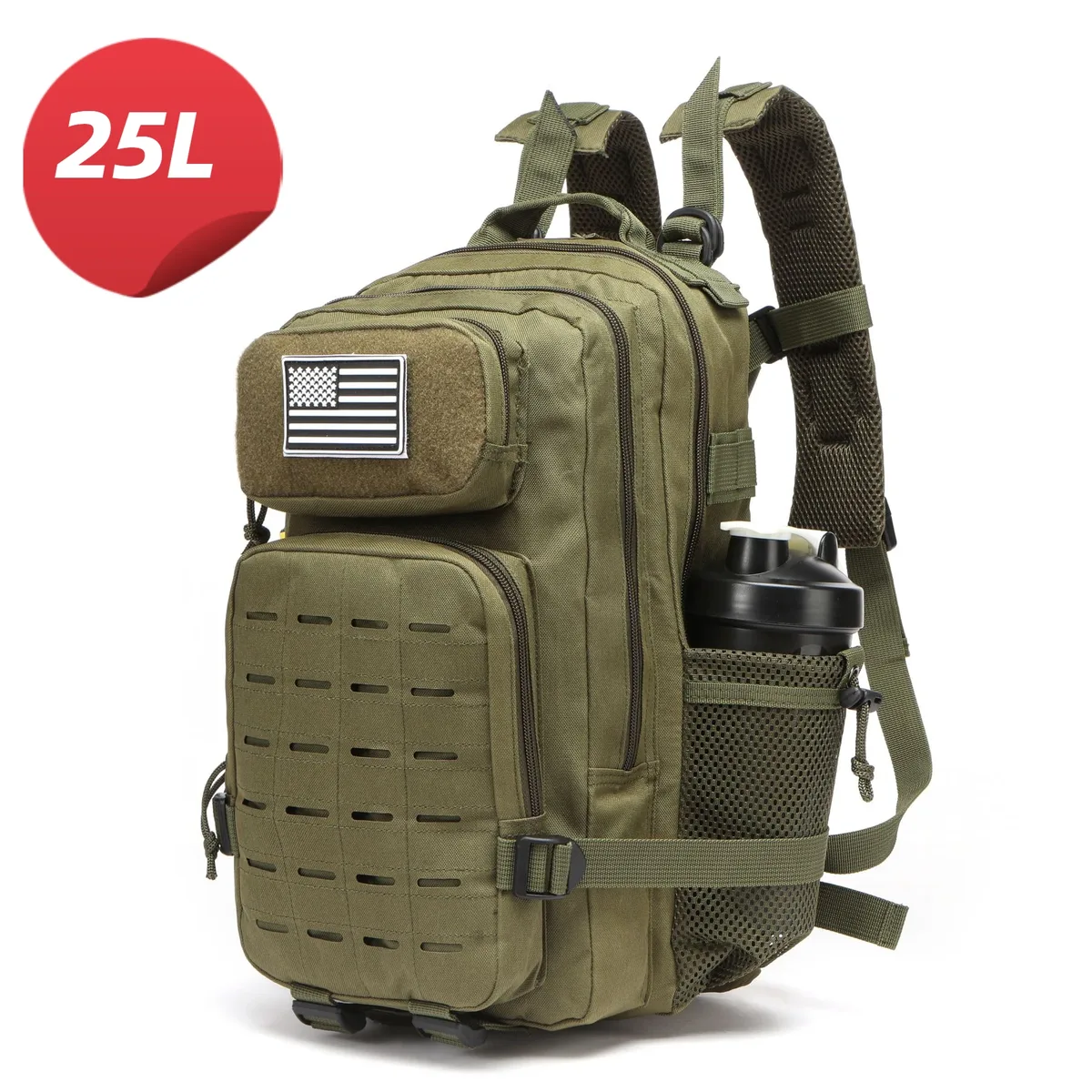 sac dos oxford université noir camouflage bandes latérales poches fermeture éclair usage voyage extérieur chasse randonnée camping salle sport