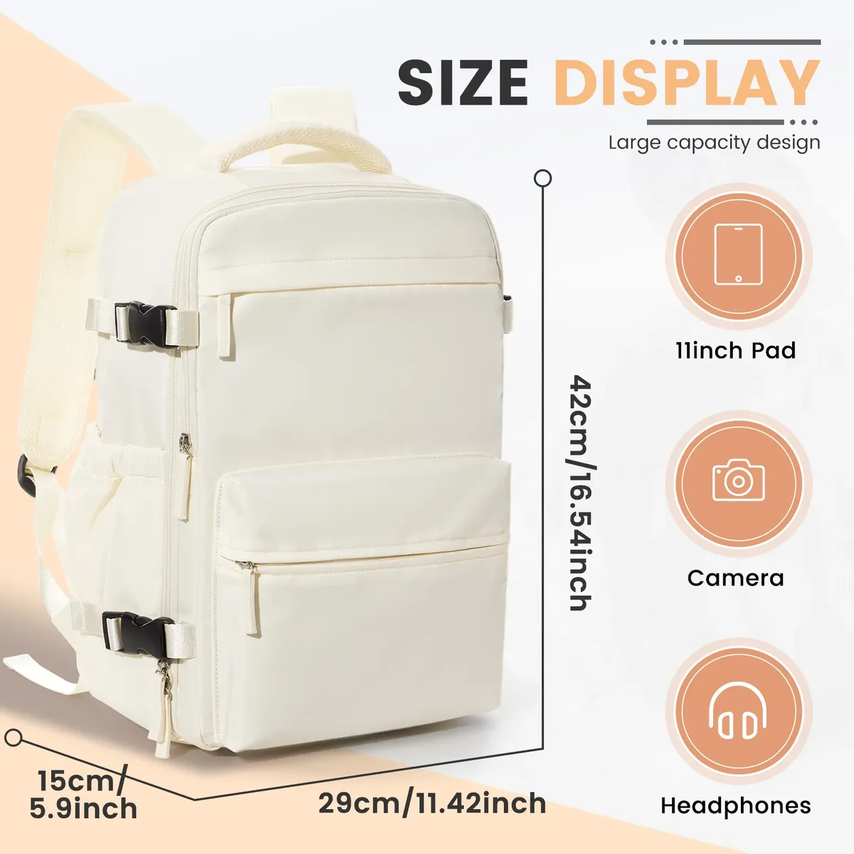 sac de cabine ryanair 40x30x20, sac à dos de compression sous vide pour homme, bagage à main, sac à dos pour ordinateur portable, sac de rangement sous vide pour vêtements 42x29x15