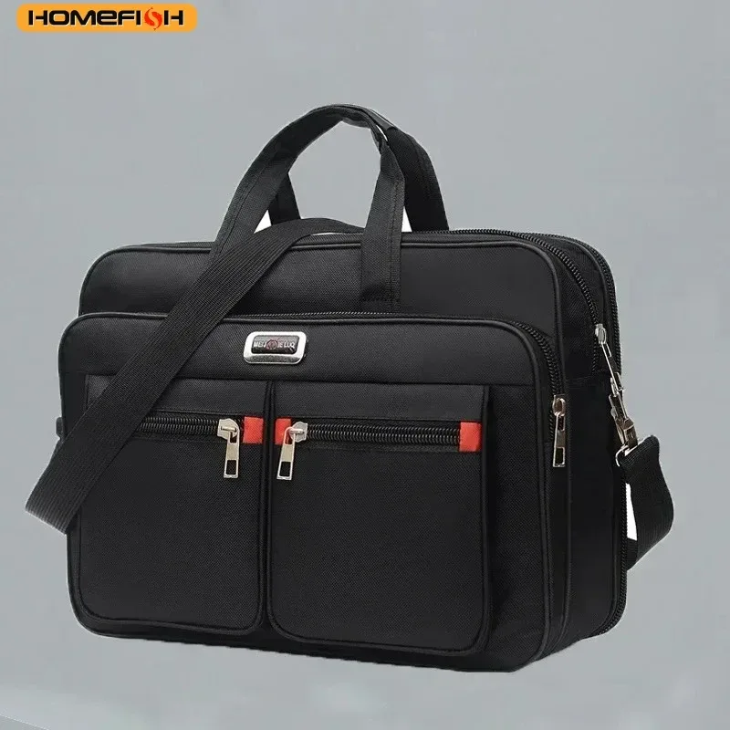 sac à main d'affaires portable multi-poches homefish pour hommes, sacoche à bandoulière polyvalente de grande capacité pour le travail quotidien et les occasions décontractées