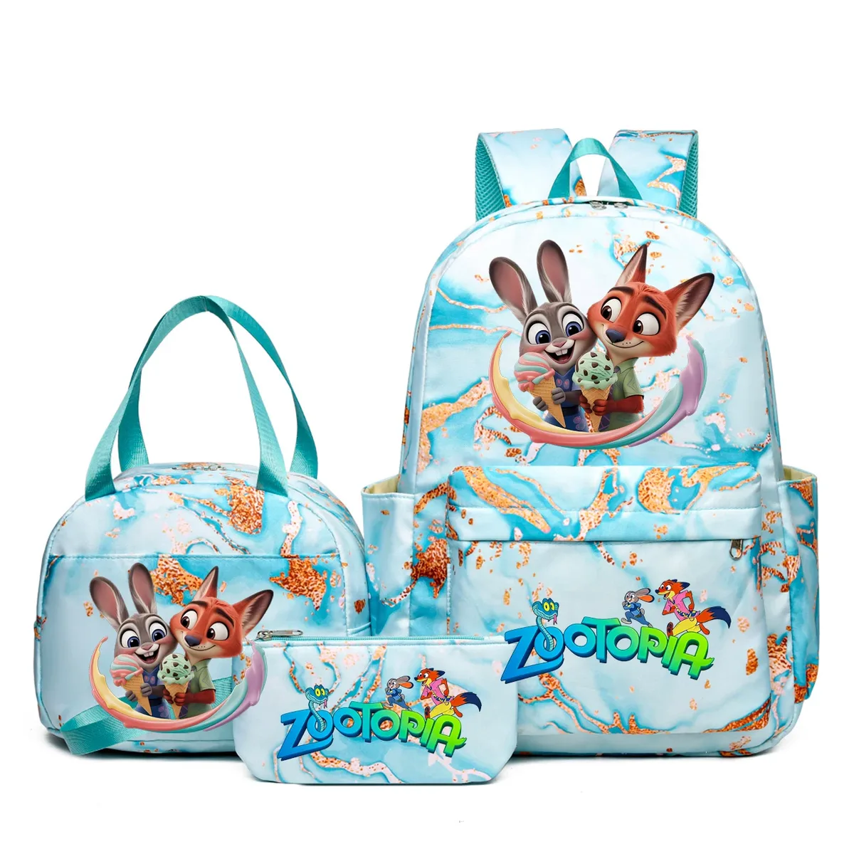 sacs à dos katseye music 3 pièces pour femmes et filles, sacs à dos de voyage et d'extérieur dégradés avec sacs à déjeuner, légers, pour adolescents, ordinateur portable, mochila