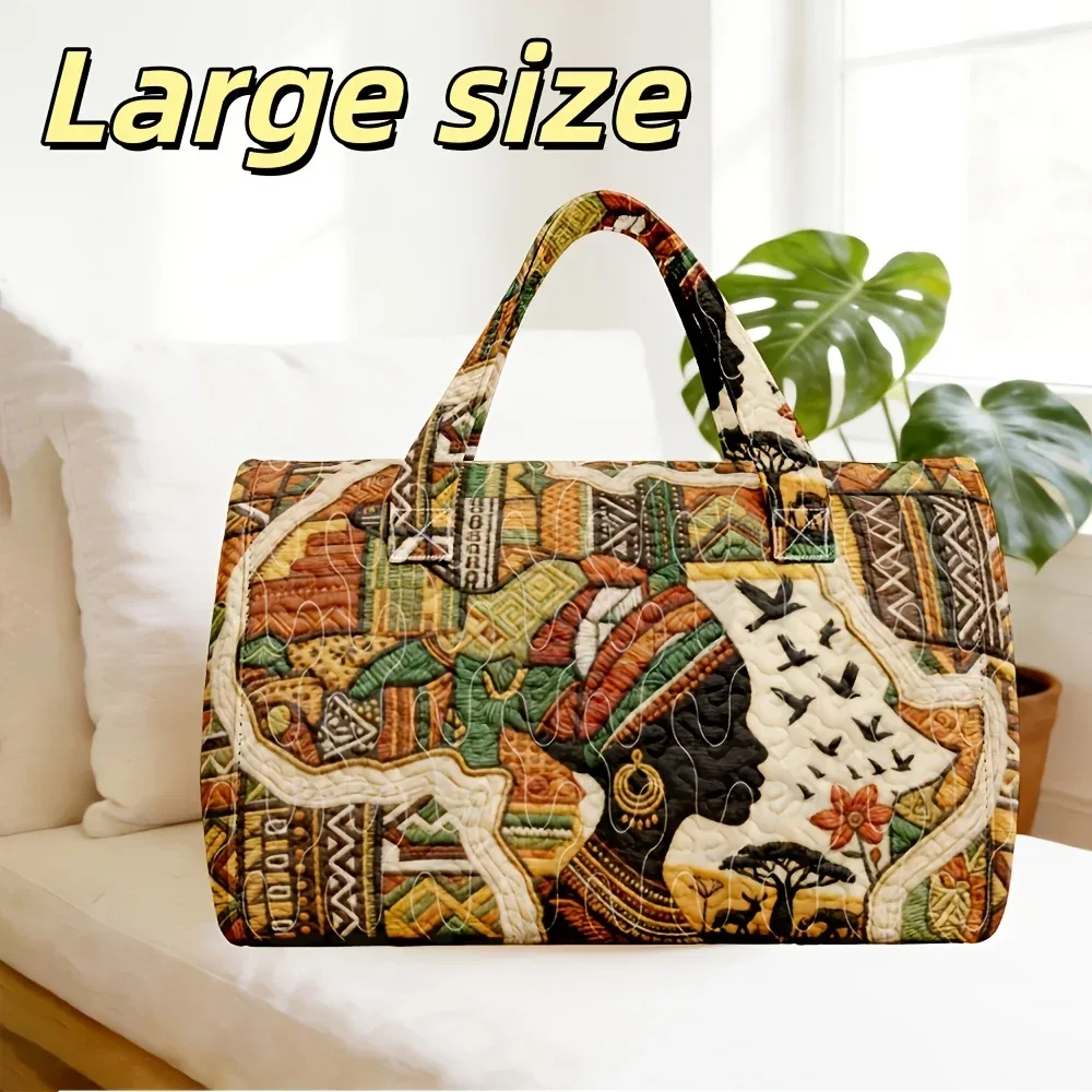sac de voyage africain matelassé 3d, sac de week-end bohème pour femmes, avec imprimé carte africaine, sac spécial pour les fêtes