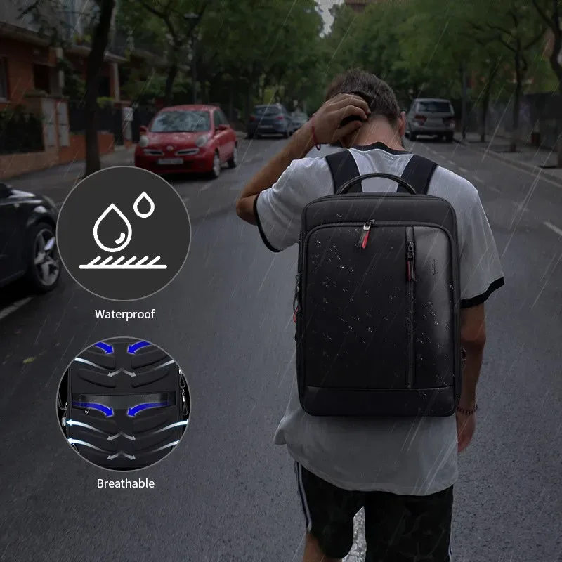 sac dos nylon noir extensible usb antivol business multi poches ordinateur portable travail capacité grande