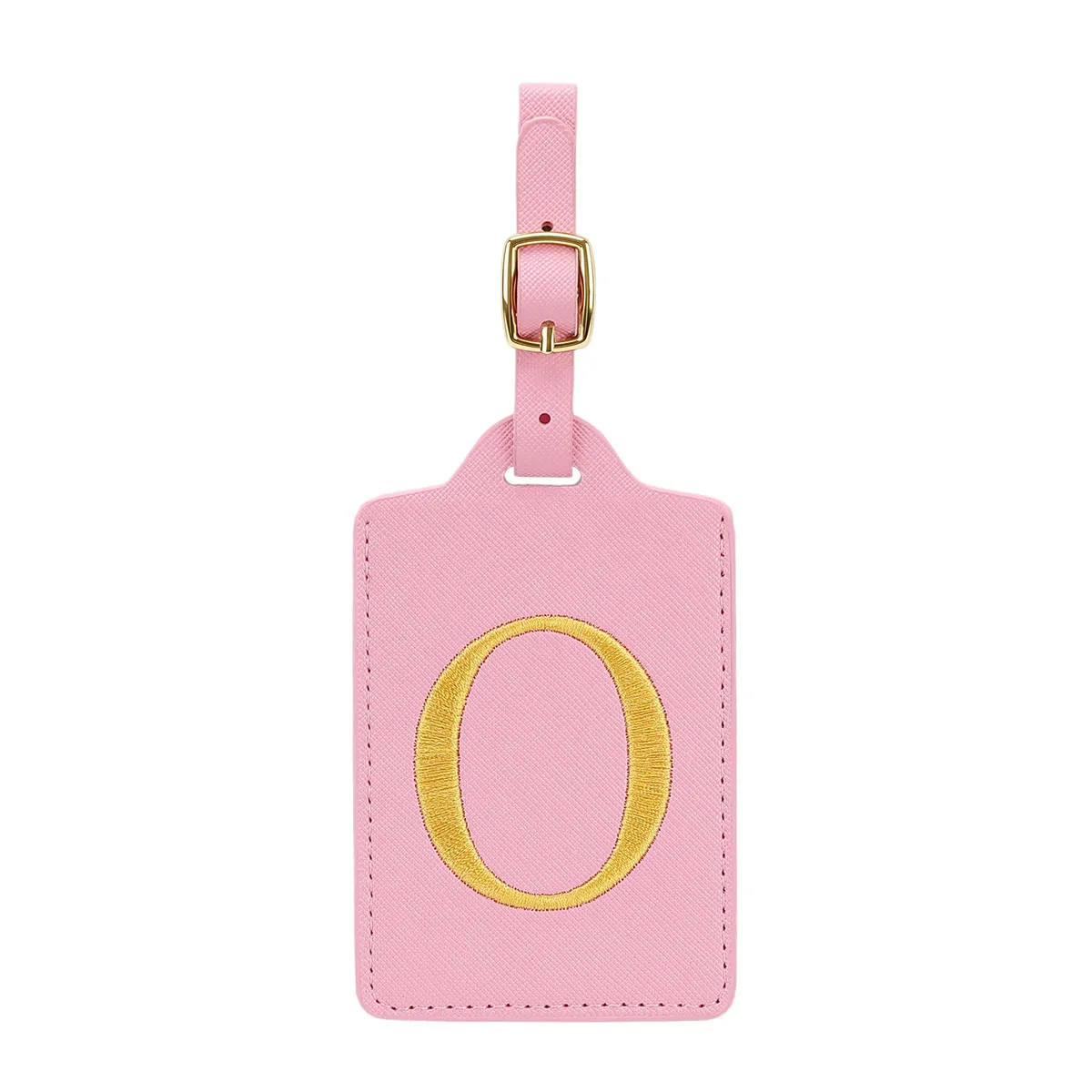 étiquettes de bagages miyin 26 lettres en cuir pu pour valises, protection de la vie privée, accessoires de voyage essentiels, rose