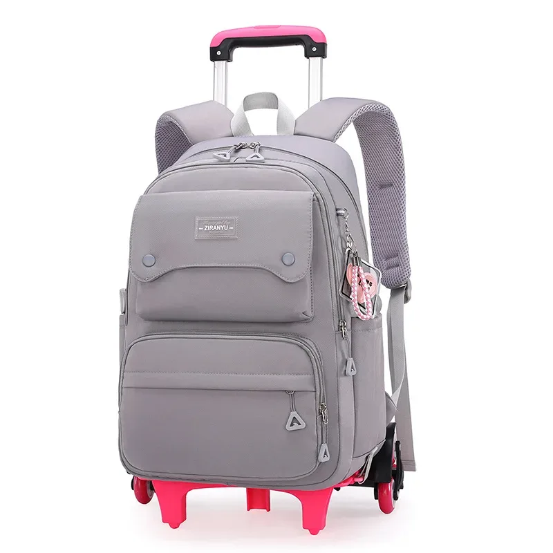 nouveau sac à dos scolaire à roulettes pour enfants, sac à dos à roulettes pour filles, sac à dos à roulettes multifonctionnel