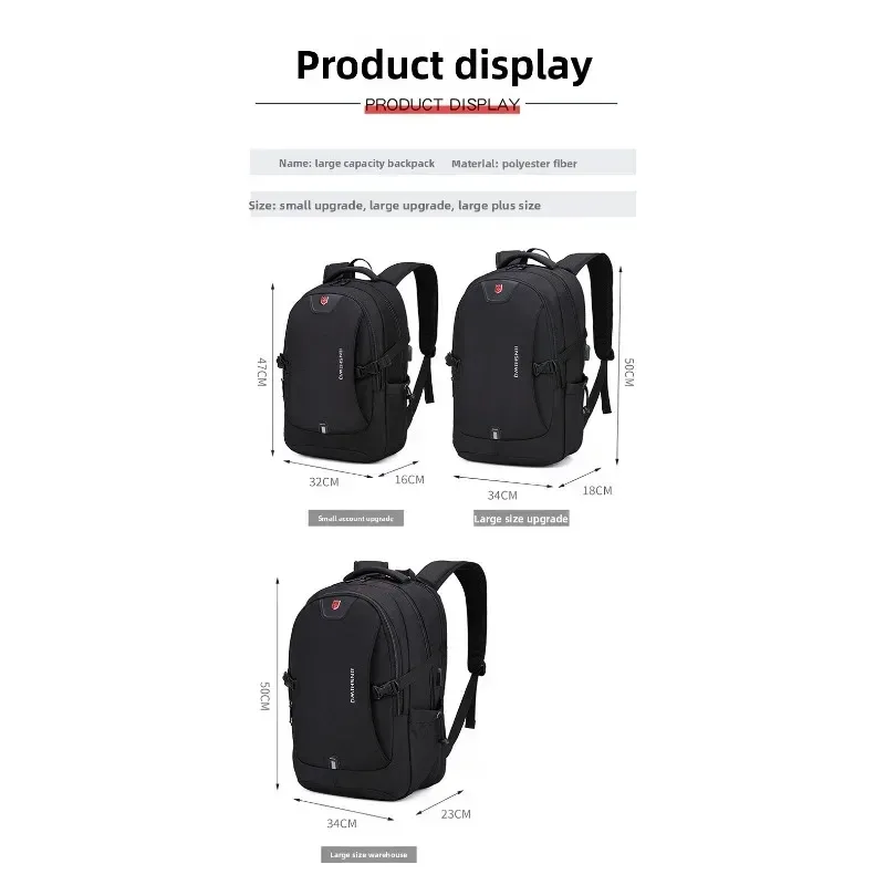 sac à dos, cartable résistant à l'usure pour étudiants, sac à bandoulière double tendance unisexe, sac décontracté pour ordinateur portable, sac de voyage grande capacité