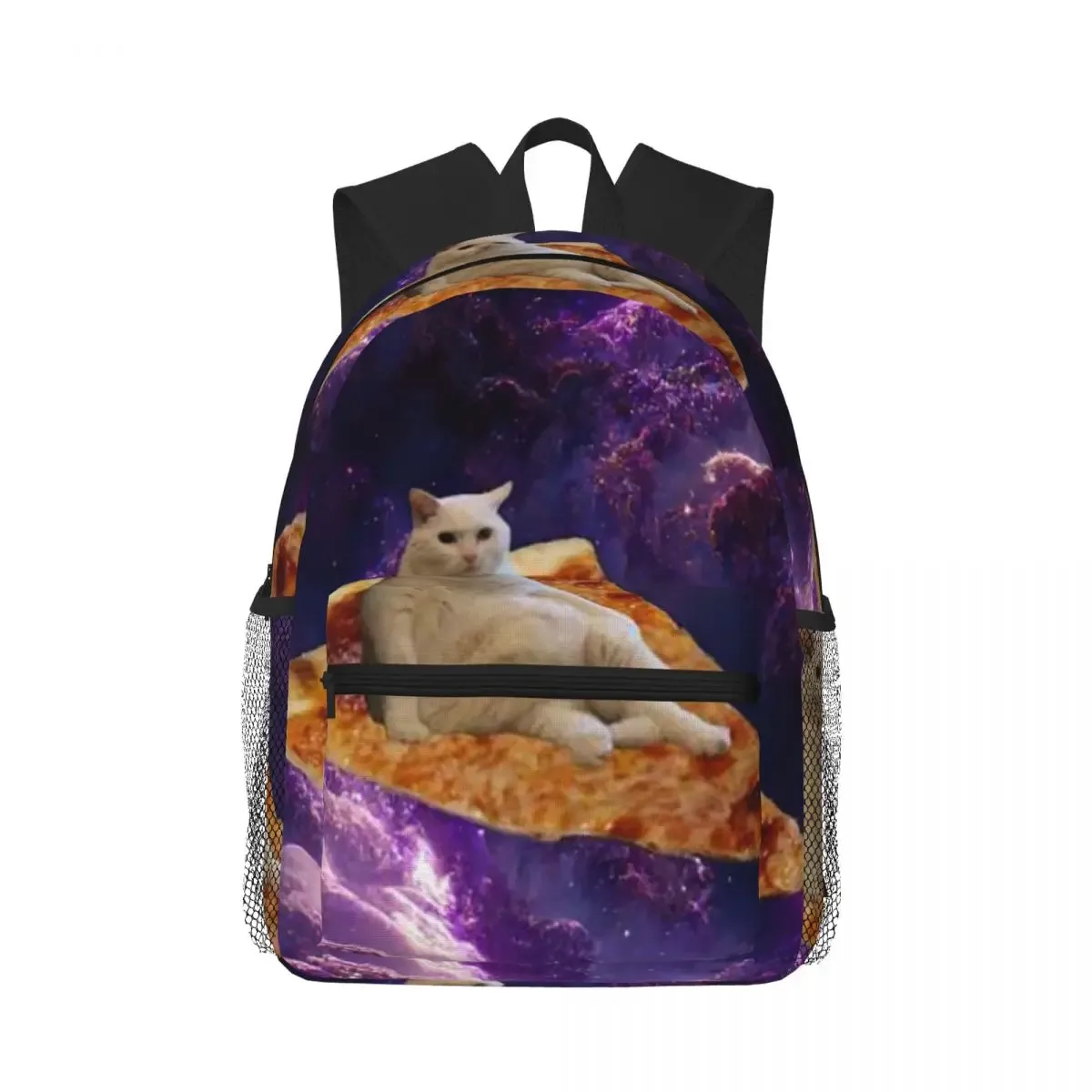 sac à dos d'école pour étudiants, sac à dos de randonnée et de voyage pour garçons et filles, sac à dos à bandoulière space pizza cat meme