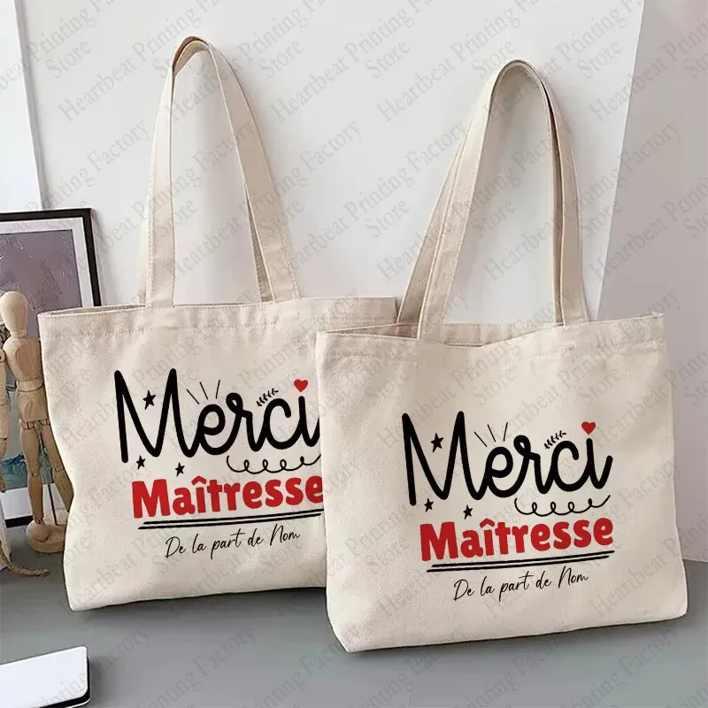 Sac fourre-tout d'appréciation floral personnalisé pour enseignants avec nom personnalisé - Sac à bandoulière cadeau éducatifs cadeaux de fin de l'année scolaire