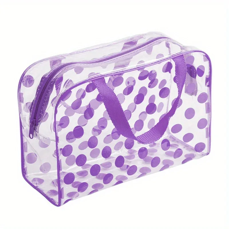 sac de rangement de voyage transparent, 1 pièce - trousse de maquillage transparente portable, trousse de maquillage de voyage, sac à fermeture éclair en pvc, indispensable pour les vacances