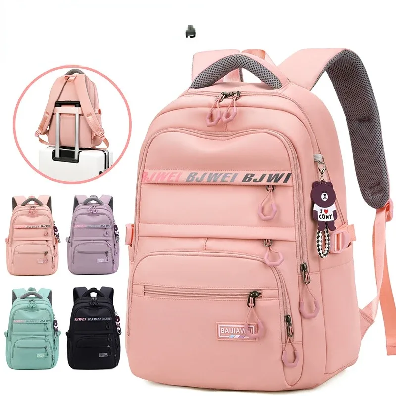 fille école sac à dos jeunesse grande capacité sacs à dos en nylon cartable sac à dos multi poches sac à dos décontracté sac de voyage