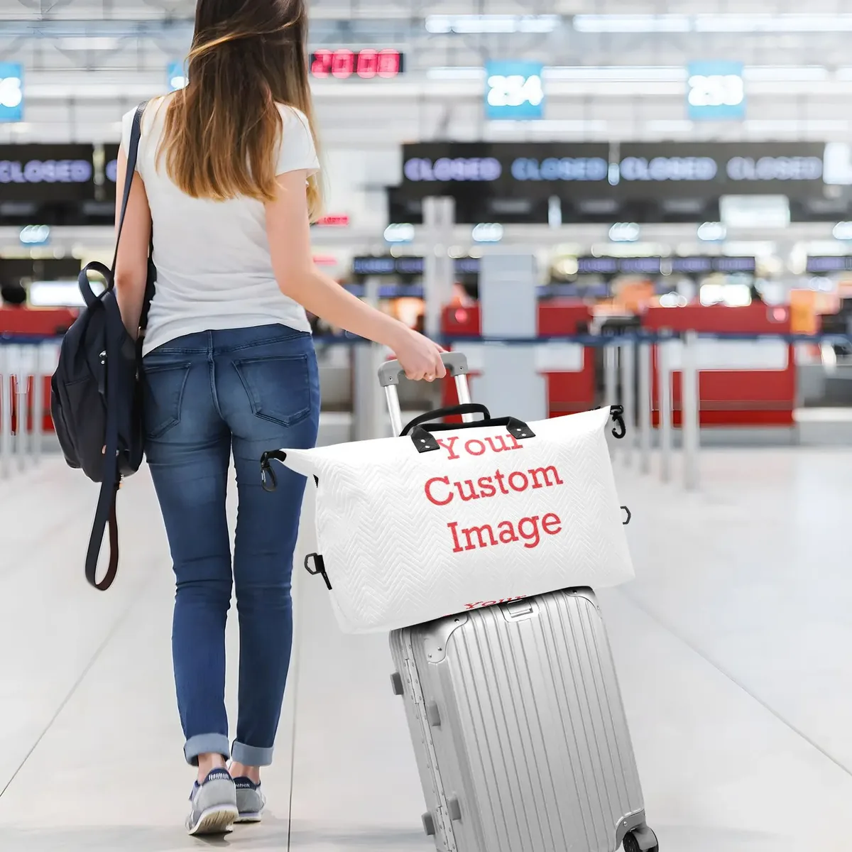 sacs de week-end pour femmes, avec motifs personnalisés, grand sac de voyage pour la nuit, sac de sport, sac de voyage, sac à main pour les voyages d'affaires et la salle de sport.