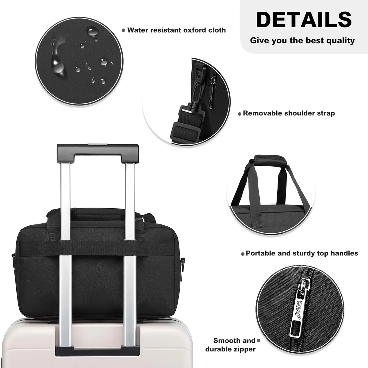 kono-sac de voyage à main unisexe, sac de week-end ryanair, sac de gym pour voyage et fitness, compact et pratique