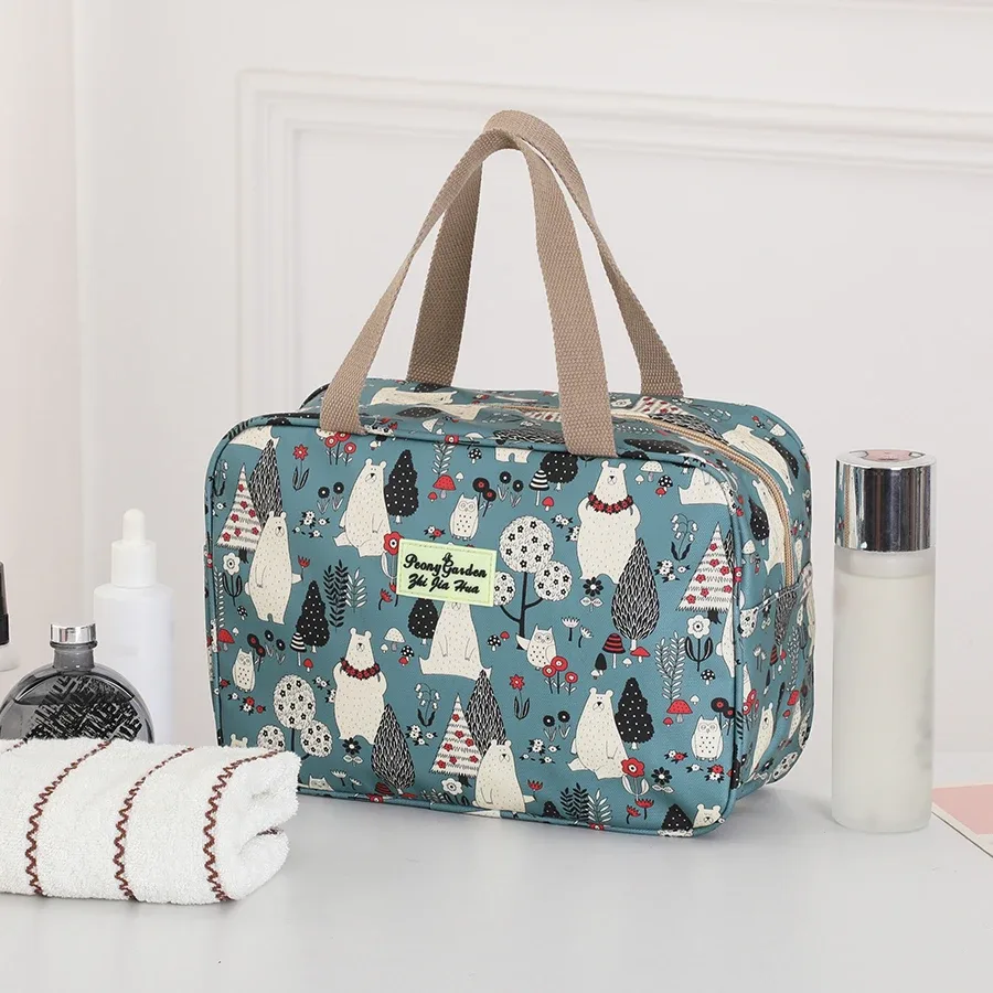 trousse de toilette portative de grande capacité, trousse de maquillage, sac de rangement portable étanche pour le bain et le fitness