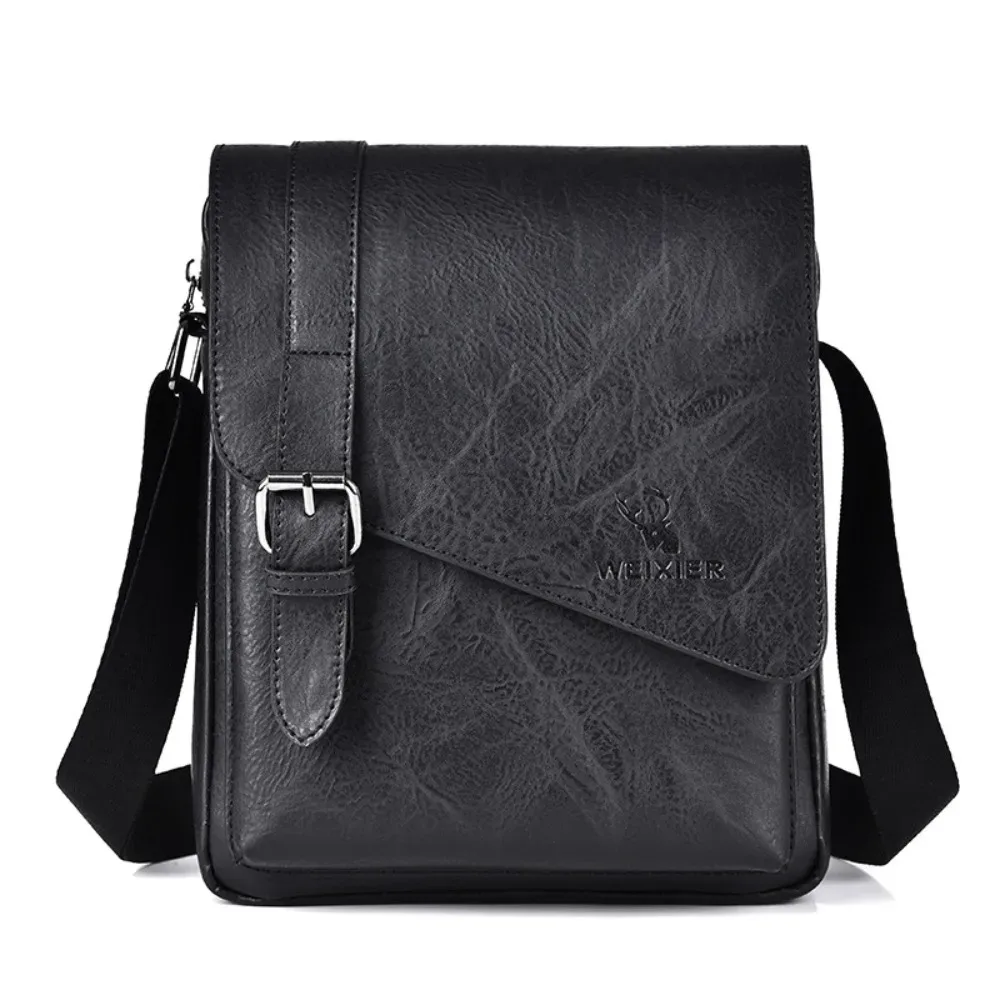 sac messager en cuir pu pour homme, bandoulière réglable, style rétro, sac à bandoulière polyvalent pour homme, pour le travail et les voyages