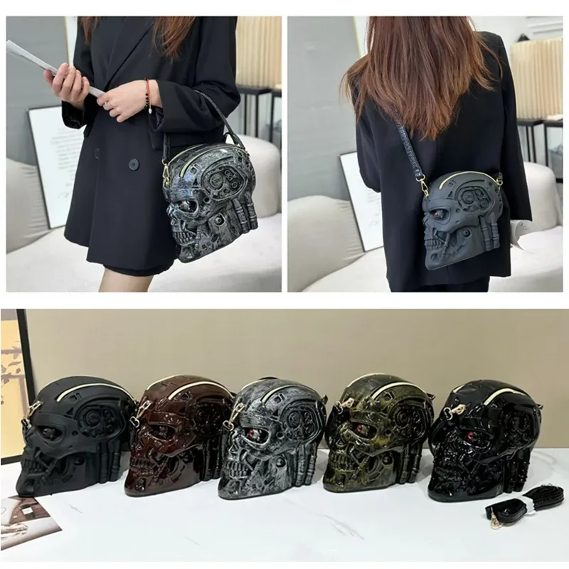 Sacs décontractés pour hommes et femmes, sac à tête de machine stéréoscopique 3D, sac à bandoulière simple, sac à main, sacoche Mobile