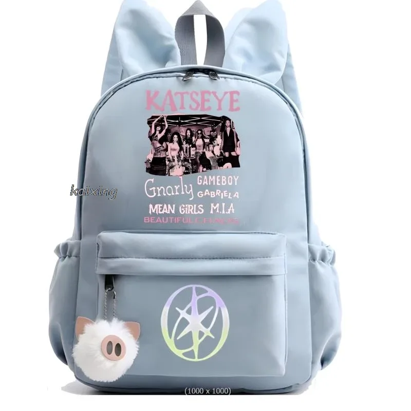 kawaii chaud katseye drôle impression sac à dos grande capacité sac d'école étudiant pochette d'ordinateur sac à dos scolaire pour étudiant