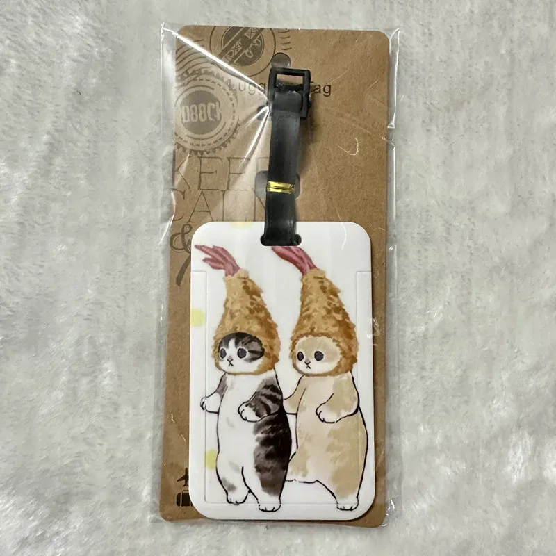 nouvelle étiquette de bagage mignonne en forme de requin et de chat, porte-carte de bus en pvc de dessin animé, housse portable pour valise de voyage, étiquette anti-perte, étiquette d'adresse