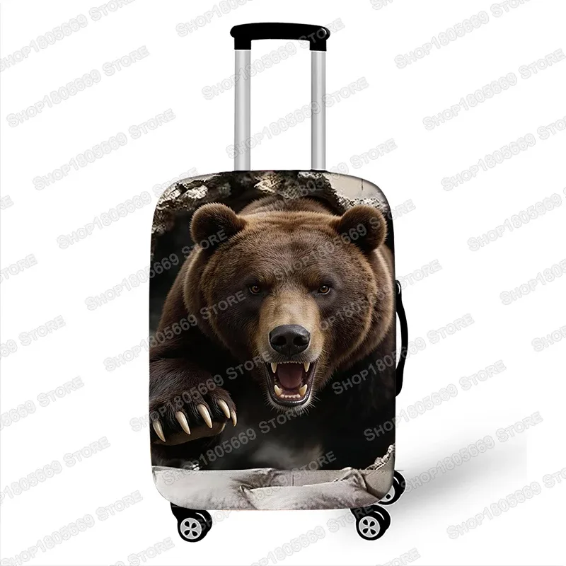 housse de valise élastique 3d motif animal (tigre/lion/lynx) qui brise la paroi, housse de protection pour valise à roulettes