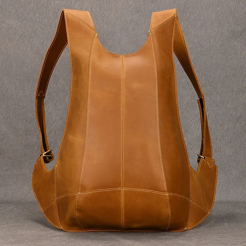 luufan – sac à dos antivol en cuir véritable pour homme et femme, sac de jour pour téléphone ipad, pochette de voyage d'affaires, sac à dos d'école de sécurité