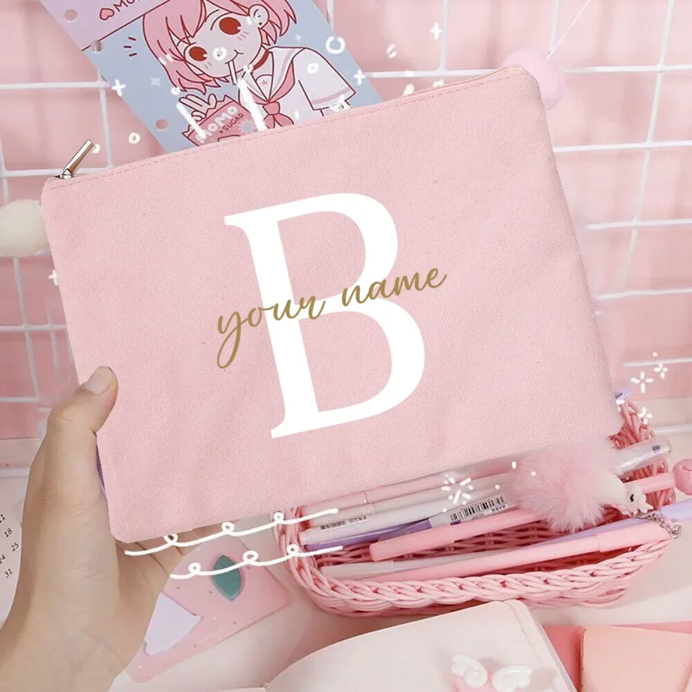 sacs à cosmétiques de demoiselle d'honneur avec nom personnalisé, trousse de maquillage pour filles, pochette de toilette de voyage, cadeaux d'anniversaire de mariage pour elle