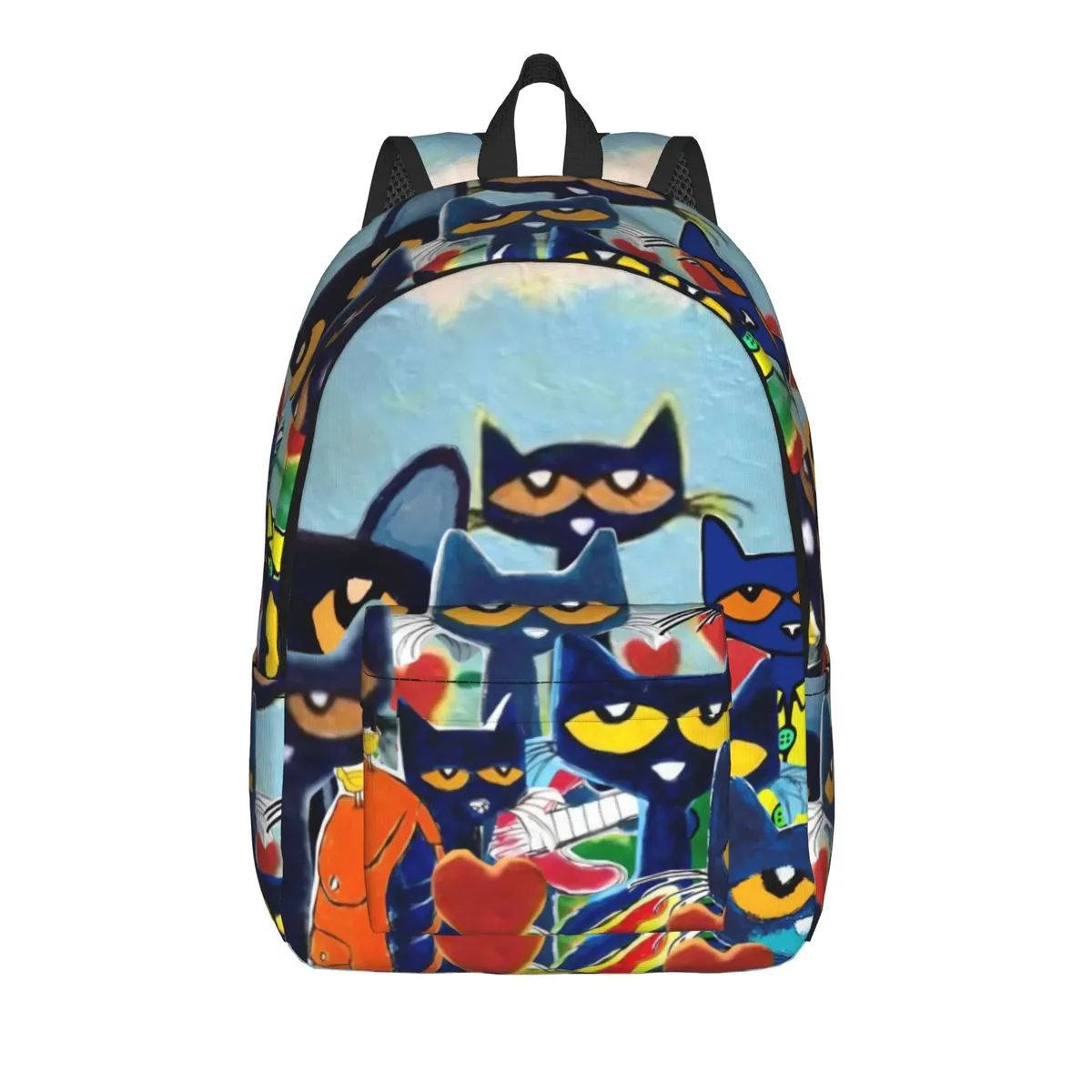 sac à dos pete le chat et ses chaussures blanches, sacs à dos d'entraînement unisexes en polyester, légers et élégants, sacs à dos pour lycée