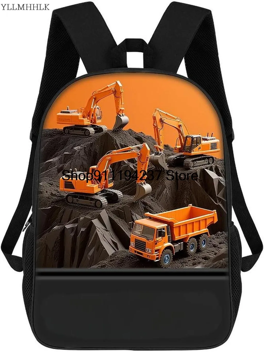 sac à dos personnalisé sur le thème des véhicules d'ingénierie, sac à dos pour pelle, sac à dos pour camion de construction