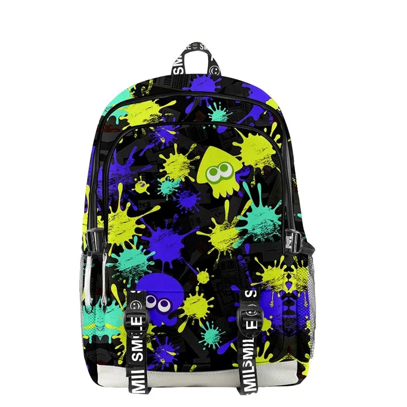 splatoon 3-sac à dos de voyage à fermeture éclair, oxford, cartable d'école harajuku, à la mode, pour cosplay