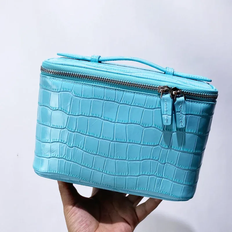 personnaliser les initiales première couche de peau de vache motif crocodile voyage affaires sacs de maquillage pour femmes sacs à main et sacs à main de luxe 2026 nouveau en cuir avec boîte miroir sac organisateur