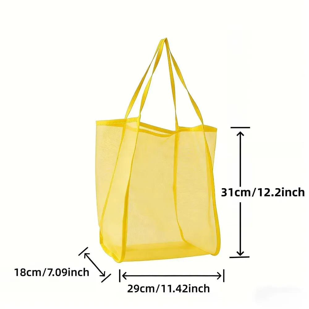 sac de plage en maille 1 pièce, grande pochette cosmétique, sac de plage familial pour jouets et essentiels de vacances