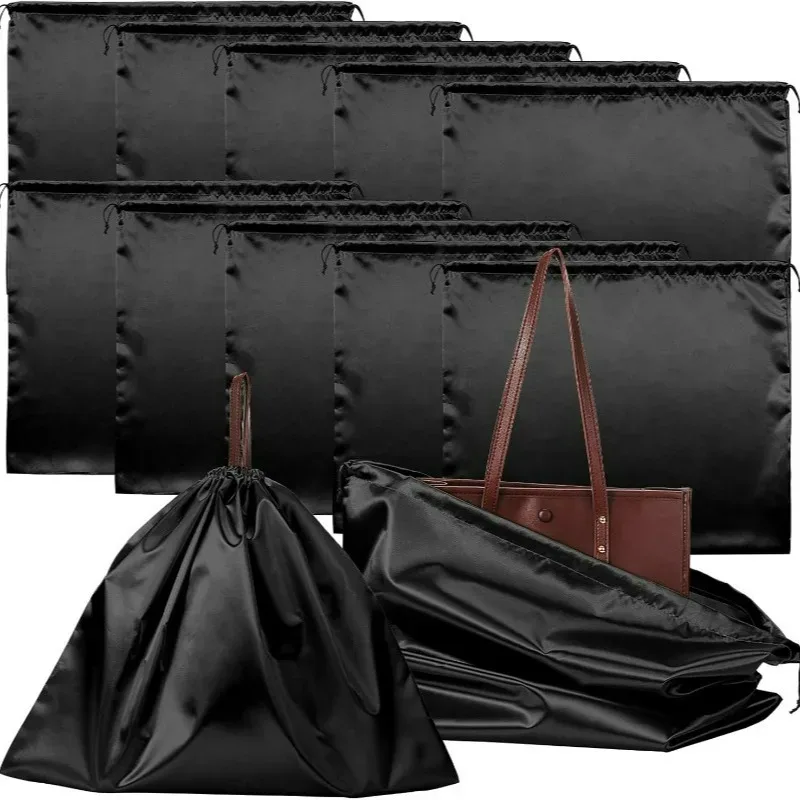 nouveaux sacs anti-poussière réutilisables en satin soyeux 2026 – sacs de rangement à cordon pour sacs à main, chaussures et vêtements – grande capacité