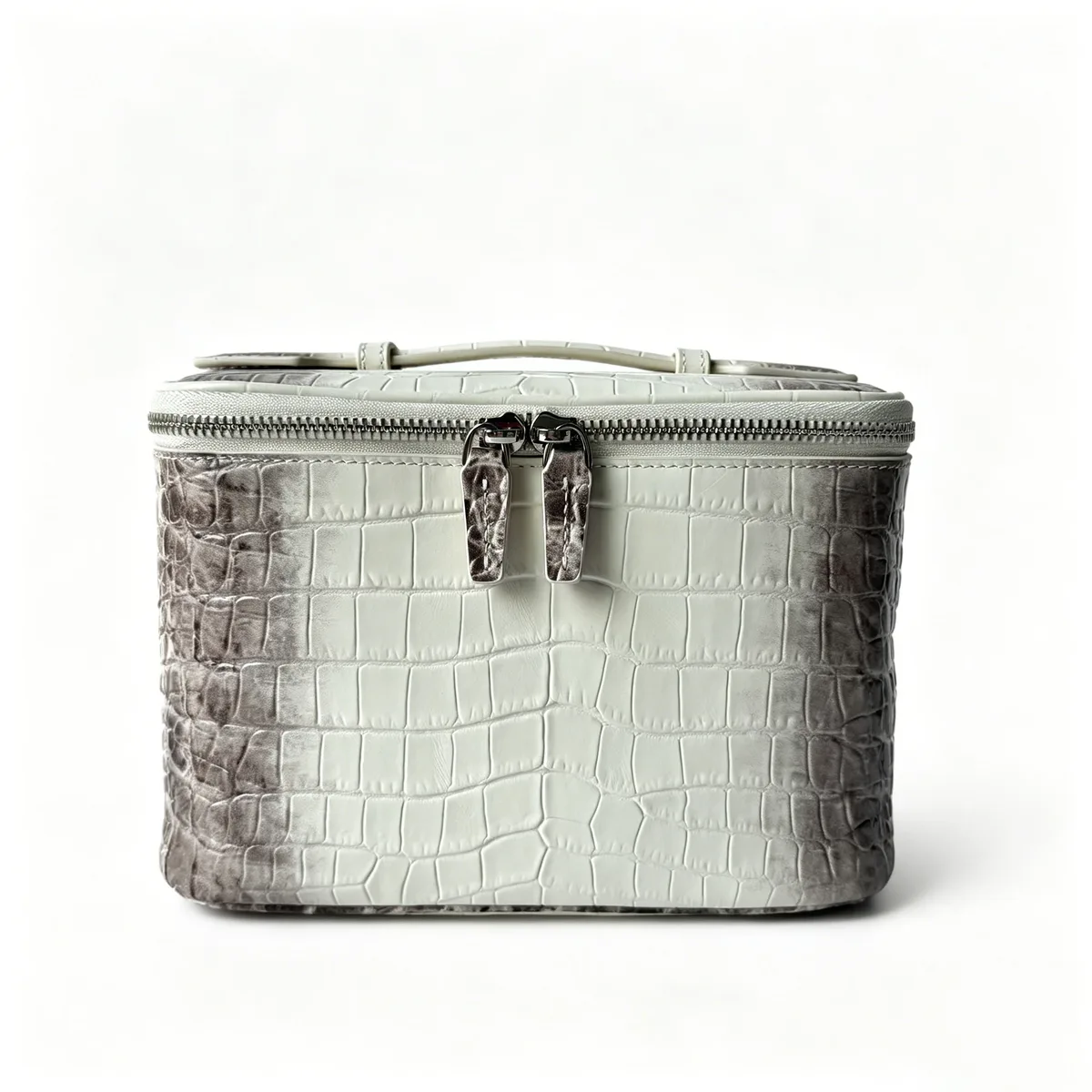 sac de maquillage en cuir véritable à motif pierre pour femmes, nouveau sac de toilette de voyage en cuir de vachette à motif crocodile de l'himalaya, sac de rangement pour cosmétiques