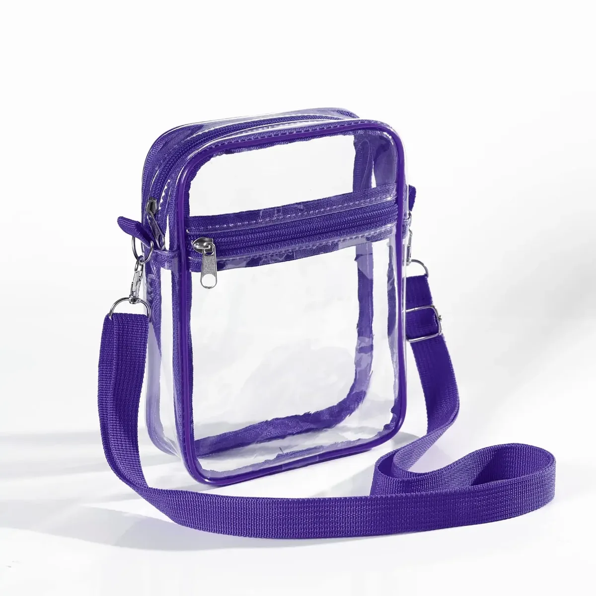 sac à bandoulière transparent pour femme, approuvé pour les stades, sac à main transparent en pvc pour concert, sac à bandoulière simple avec poche avant, sac à main décontracté
