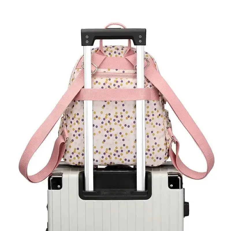 lettre imprimée ultra-léger décontracté petits sacs à bandoulière doubles plus récent mignon sac à dos pour femmes style coréen simple sac de banlieue en nylon
