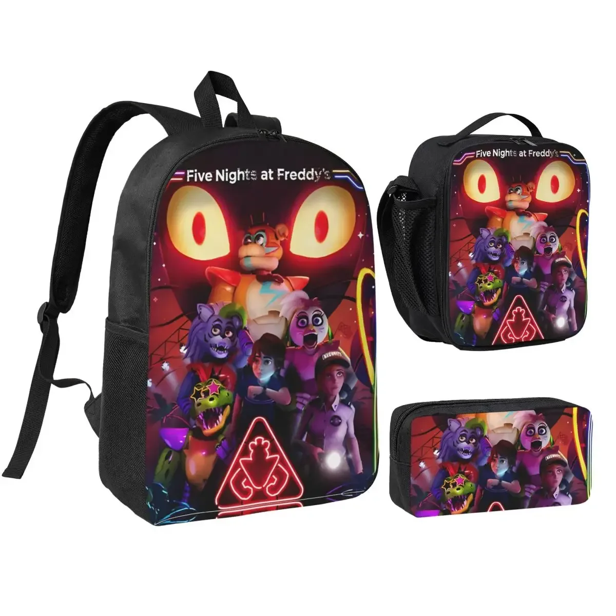 sac dos polyester noir motif clown stylistique bourse déjeuner trousse stylos accessoires voyage étudiant retour école portable