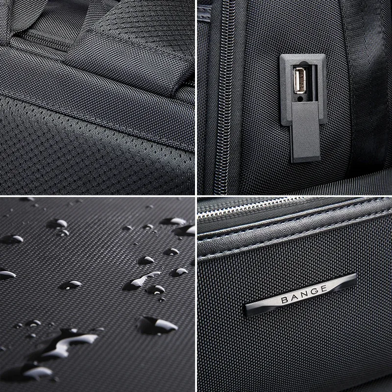 bange anti-vol 15.6 pouces sac à dos pour ordinateur portable pour hommes sacs d'école étanche sacs à dos de voyage d'affaires avec port de chargeur usb