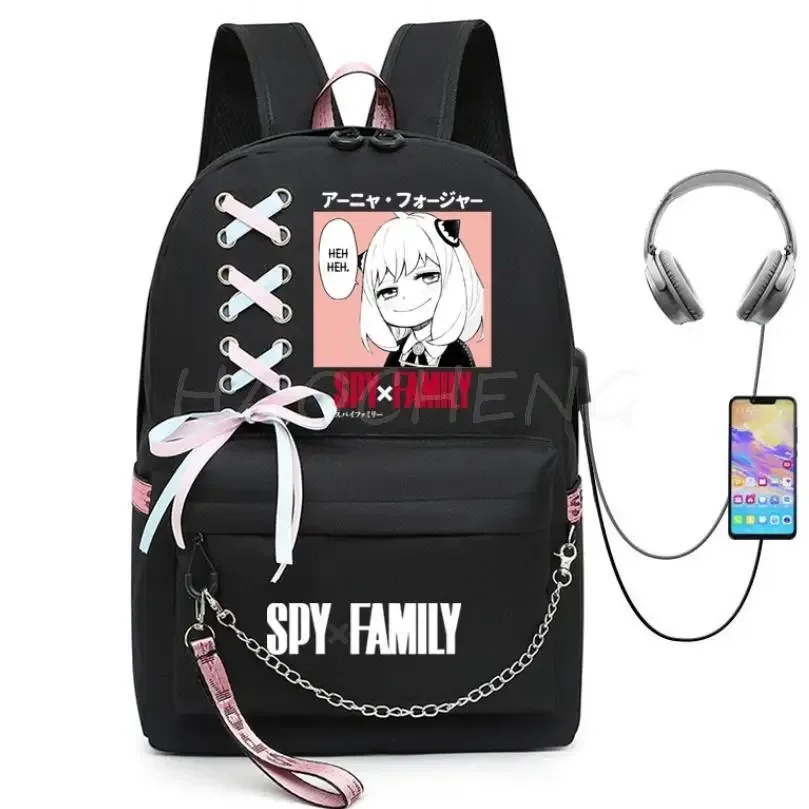 spy x family anya forger anime sac à dos pour femmes kawaii design étudiant école sac à bandoulière toile jeunesse voyage en plein air sac à dos