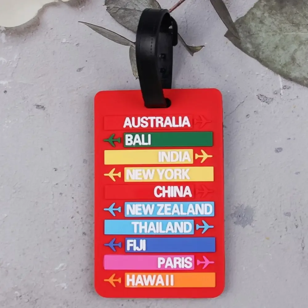 étiquette de bagage en pvc, nom de pays, valise, porte-adresse, nom, étiquette d'identification, étiquette d'embarquement, accessoires de voyage, étiquette de bagage, mode