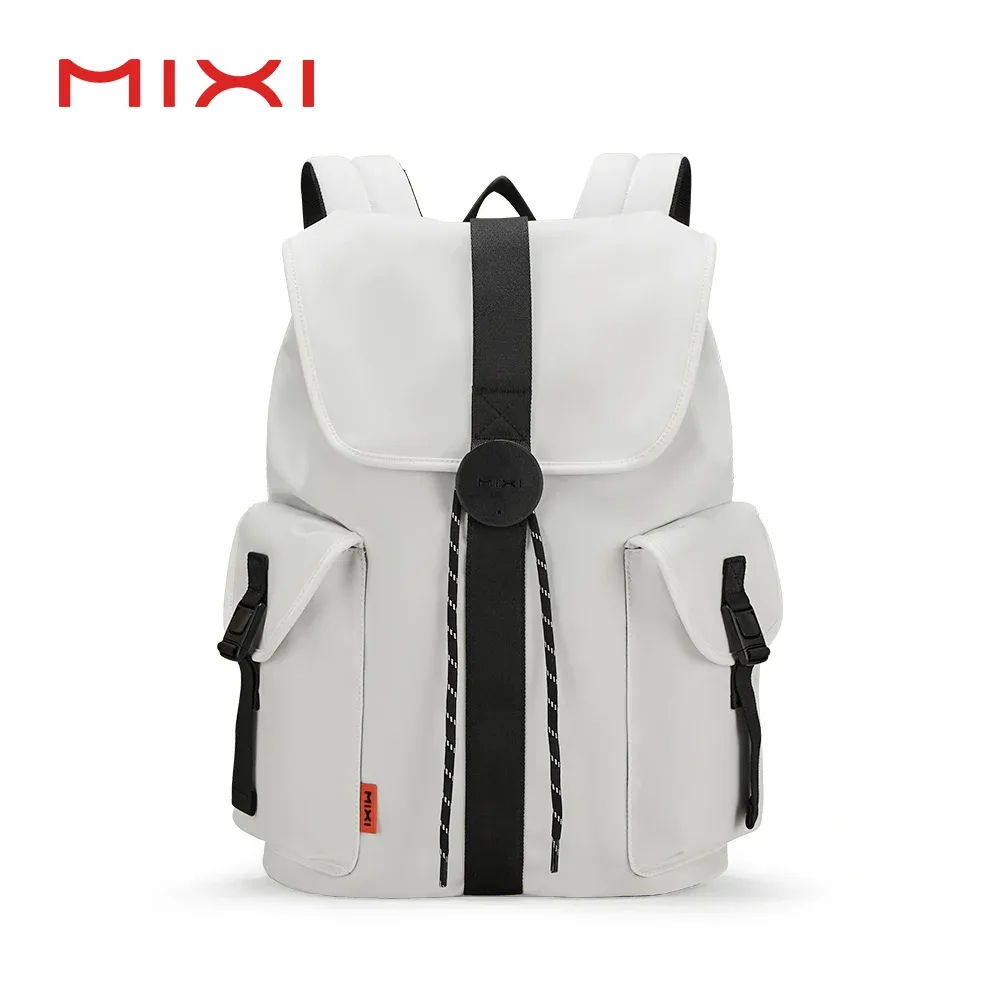 Mixi 16 ''sac à dos pour ordinateur portable femmes hommes imperméable léger décontracté week-end sacs de voyage étudiants sac à dos 17 pouces blanc
