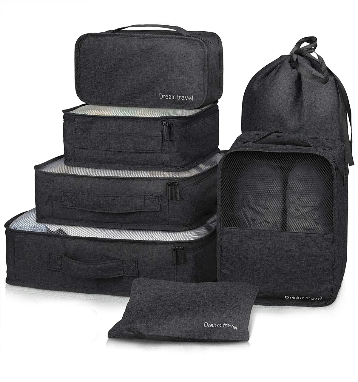 organisateur voyage sacs rangement oxford doux polyvalent transparent respirant fermeture éclair durabledurable pliable transport facile conception boucle empilable vêtements